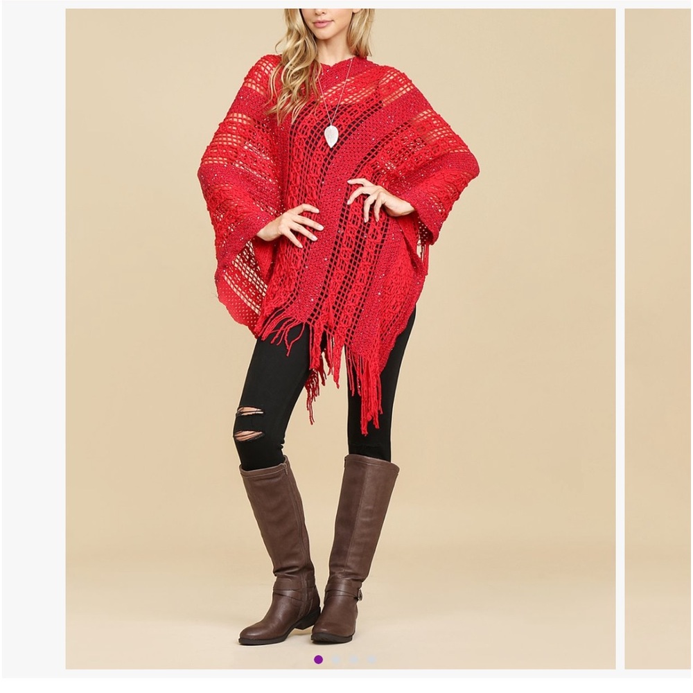 Red poncho brand new